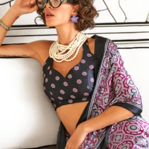 Ajrakh Print Saree