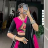 Pink Black Navratri Lehenga