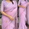 Leno Cotton Organza Saree