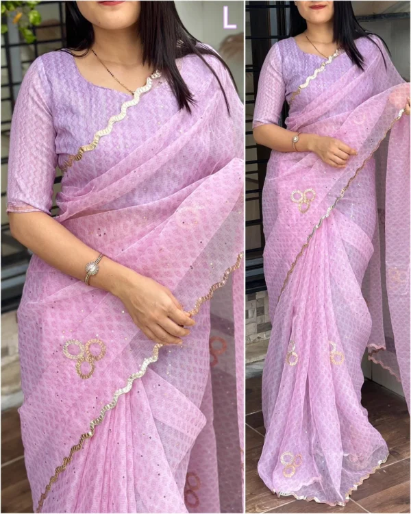 Leno Cotton Organza Saree
