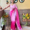 Crush Print Georgette Saree