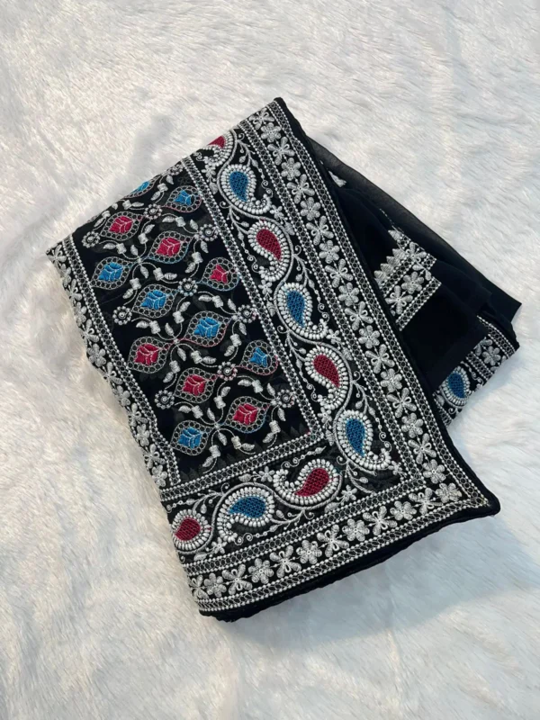 Black Georgette Saree