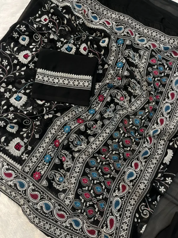 Black Georgette Saree