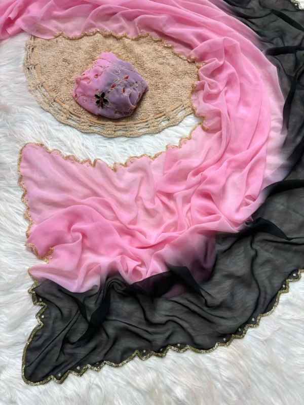 Shaded Soft Georgette Handwork