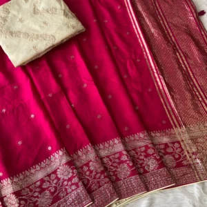 Pure Viscose Dola Saree - Red