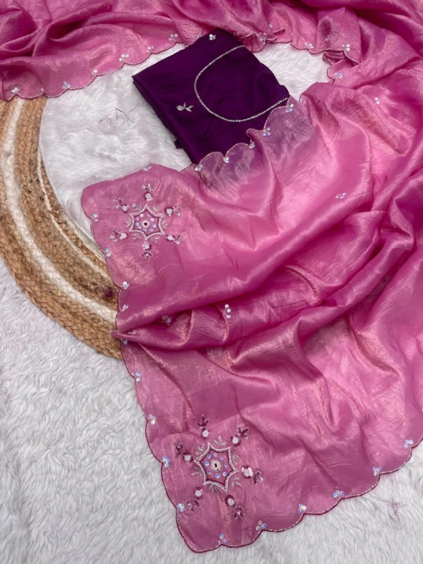 Gold Crush Saree with Khatli Handwork