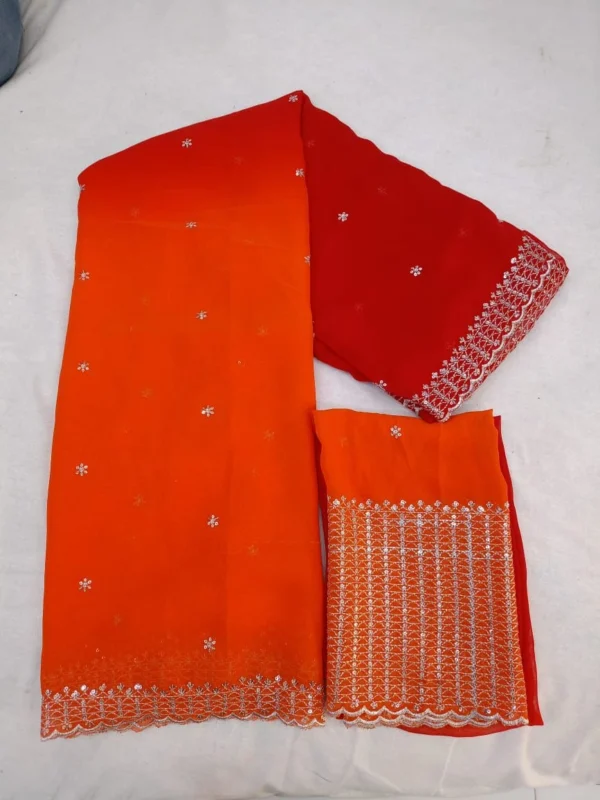 Georgette Multi-Sequence Saree