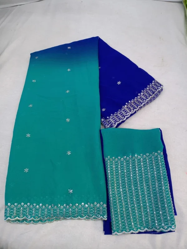 Georgette Multi-Sequence Saree