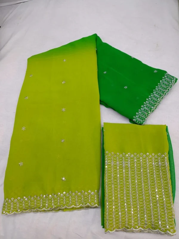 Georgette Multi-Sequence Saree