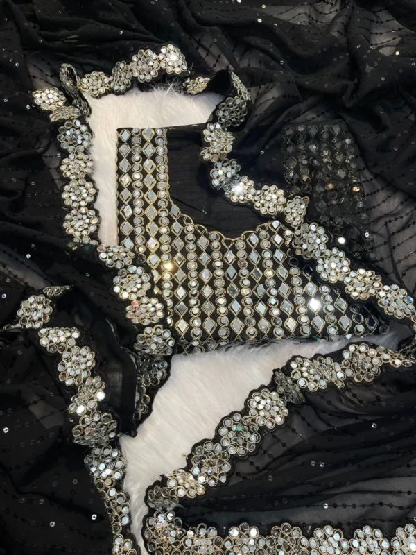 Mirror Work Saree