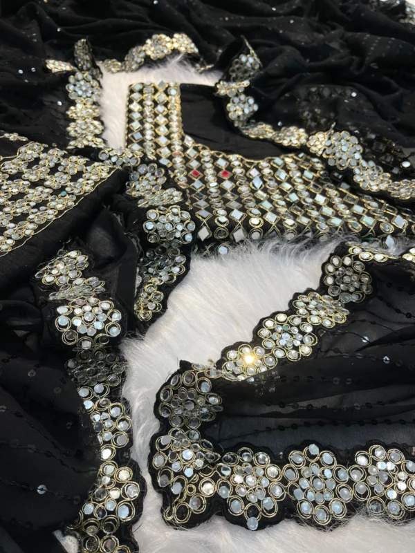 Mirror Work Saree