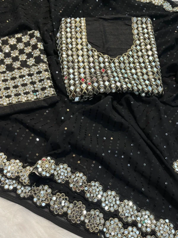 Mirror Work Saree