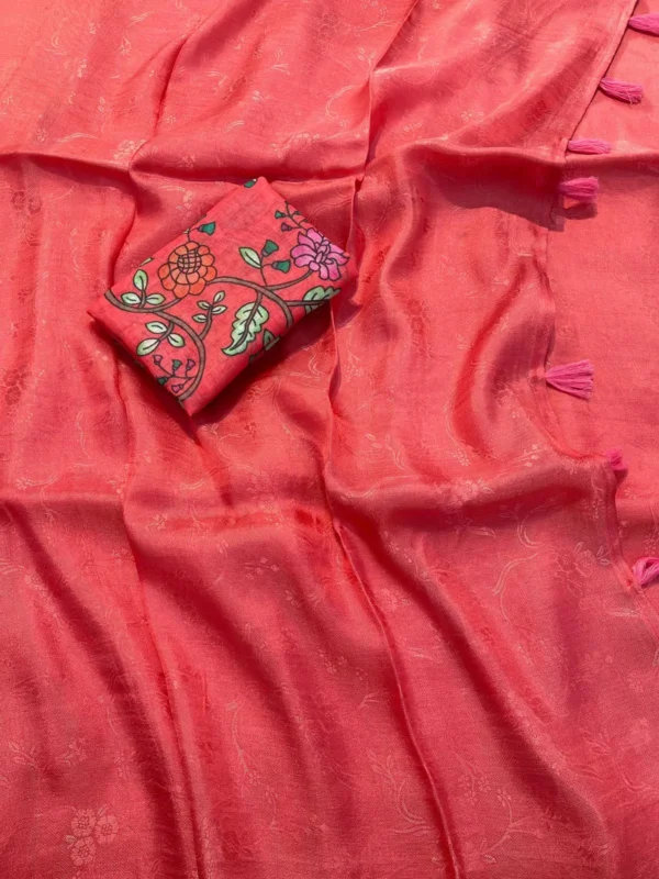 Peach Saree