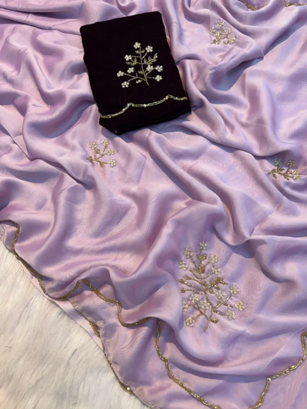 Lavender Silk Saree