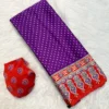 Gajji Ajrakh Bandhej Saree