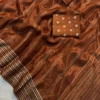 Coffee Crepe Silk Saree