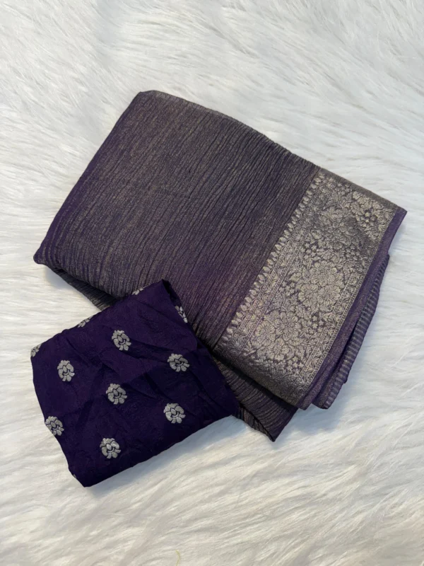 Soft Tissue Crush Saree