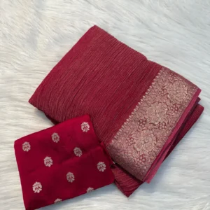 Soft Tissue Crush Saree