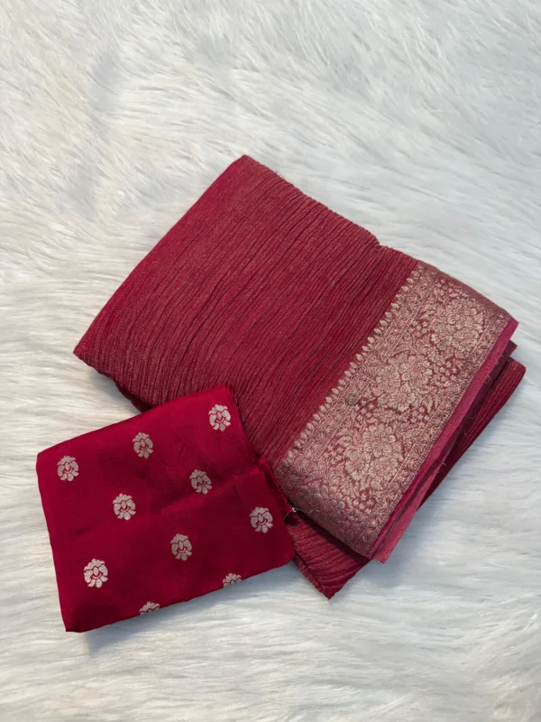 Soft Tissue Crush Saree
