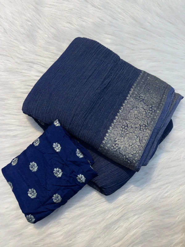 Soft Tissue Crush Saree