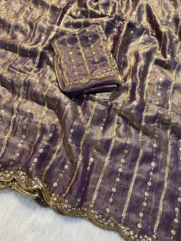 Crushed Space Silk Saree