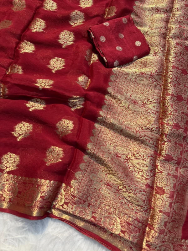 Viscose Chinon Festive Saree