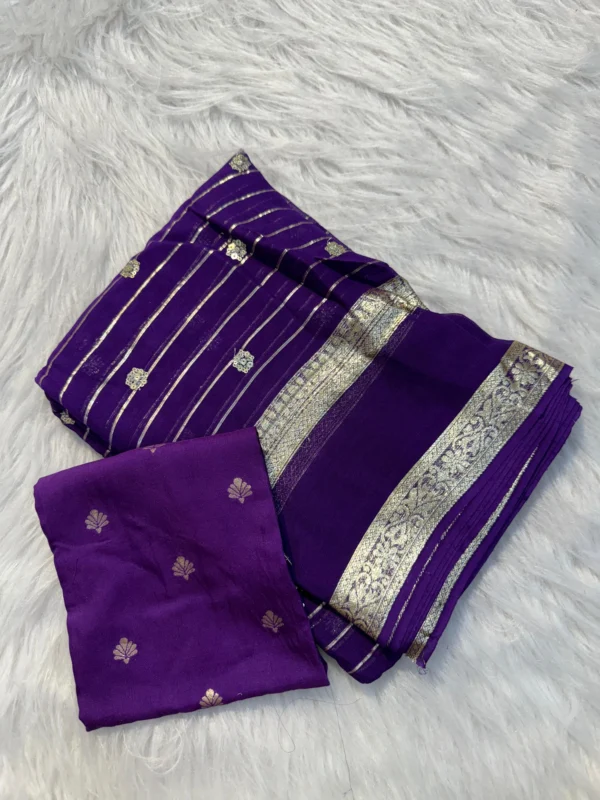 violet Viscose Georgette Saree
