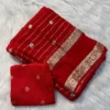 Red Viscose Georgette Saree
