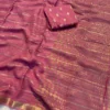 Pink Viscose gorgette saree