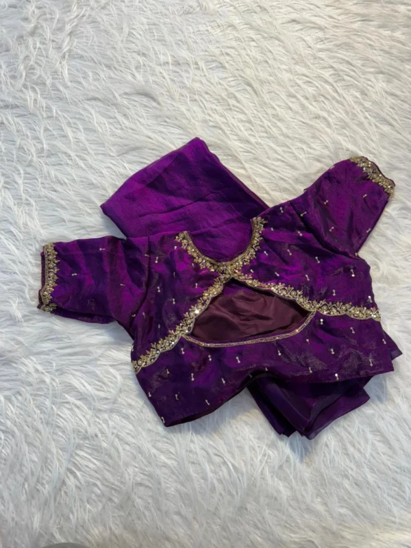 Purple Satin Space Silk Saree