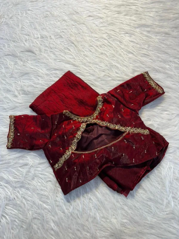 Maroon Satin Space Silk Saree