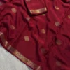 Maroon Viscose Dola Saree