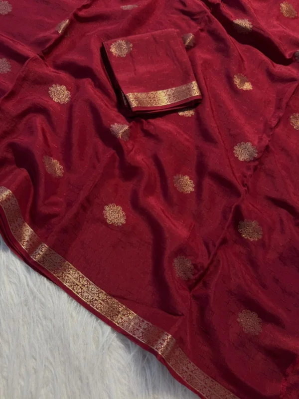 Maroon Viscose Dola Saree