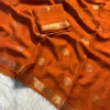 Rust Viscose Dola Saree