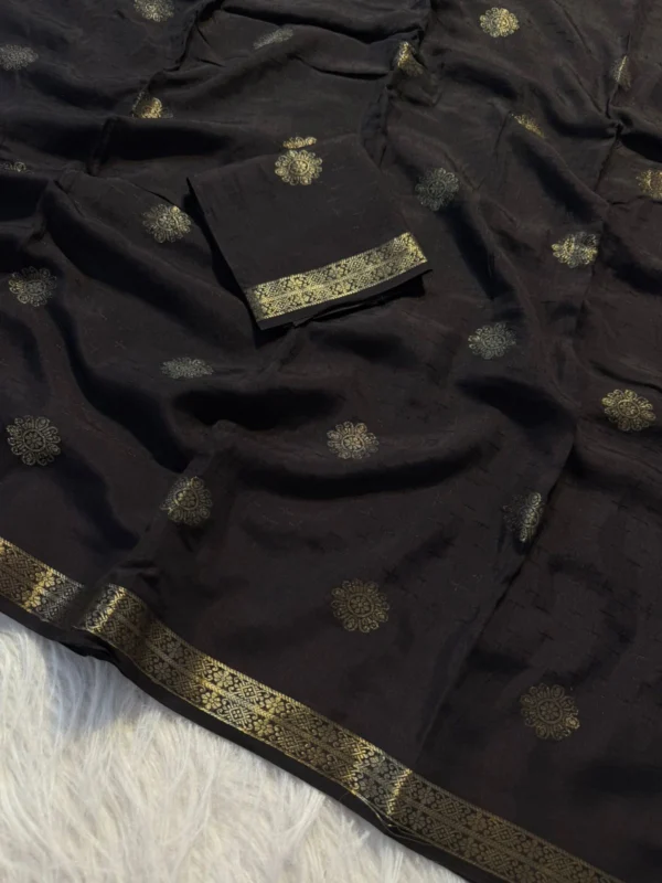 Black Viscose Dola Saree