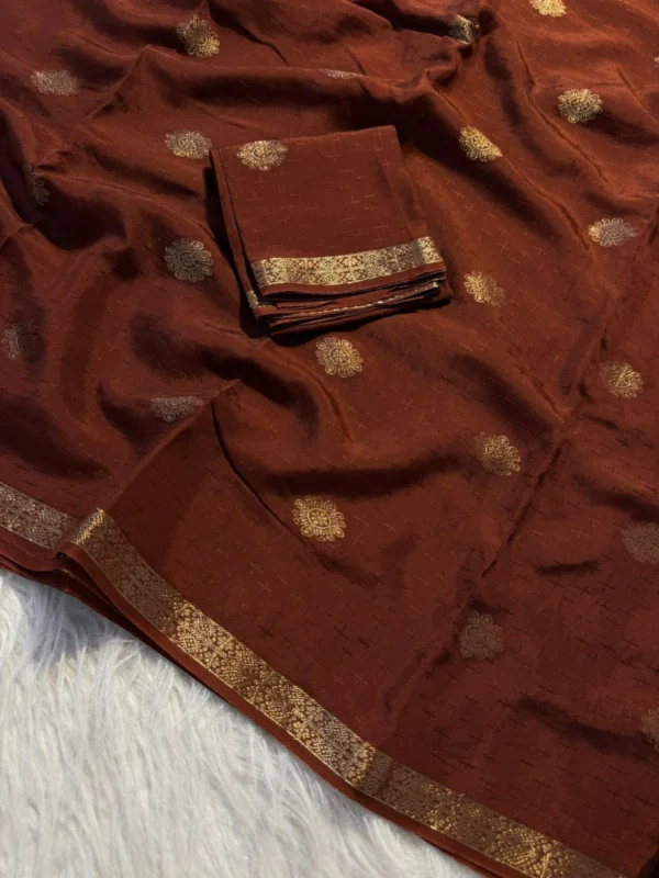 Coffee Viscose Dola Saree