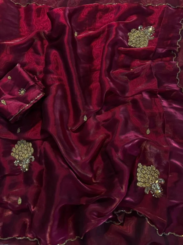 Maroon Partywear Saree