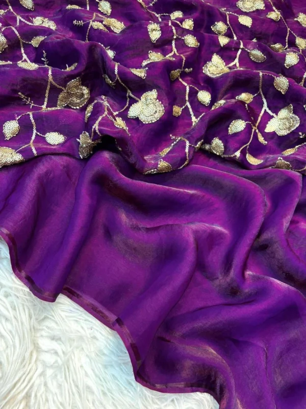 puprle two tone saree