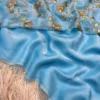 powder blue two tone saree