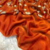 Rust two tone saree