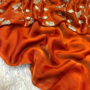 Rust two tone saree
