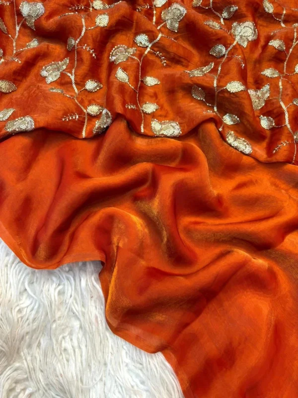 Rust two tone saree