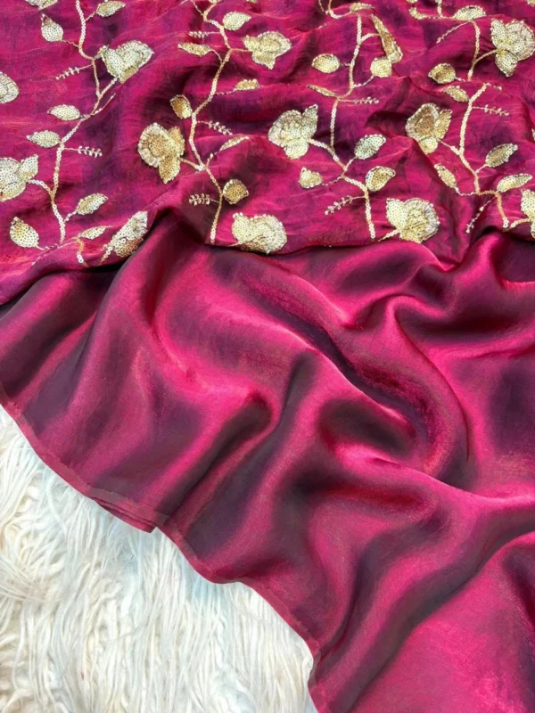 Rani two tone saree