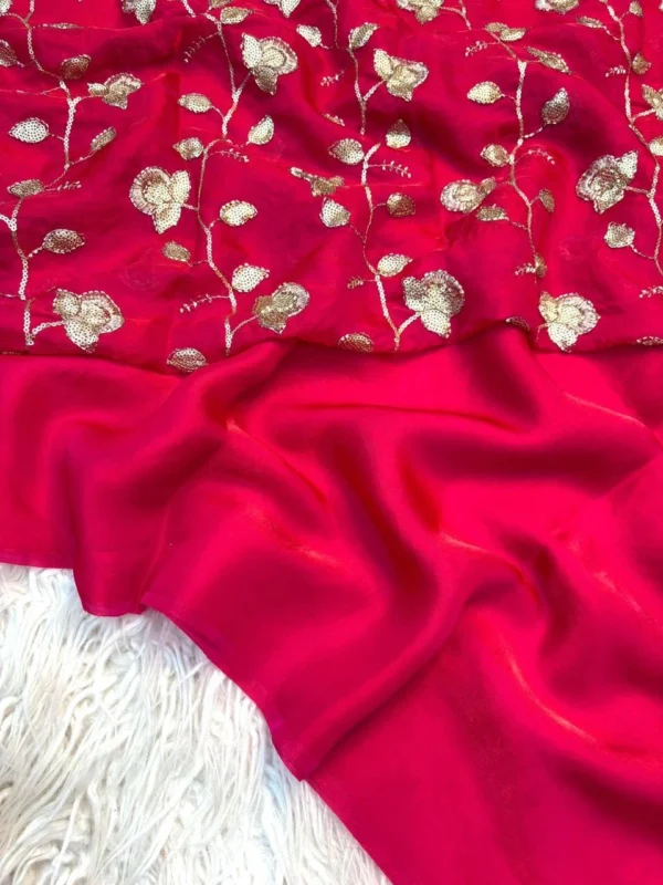Rani two tone saree