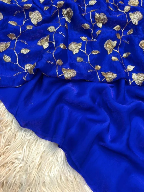 Blue two tone saree