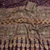 Wine Crepe Saree with mirror work
