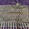 Violet Crepe Saree with mirror work