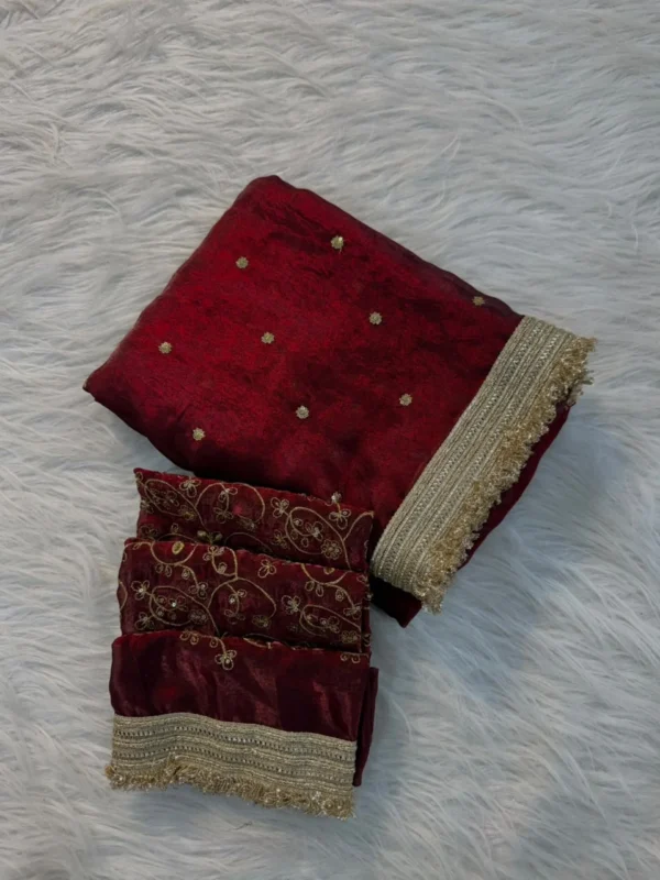 Maroon Partywear Saree