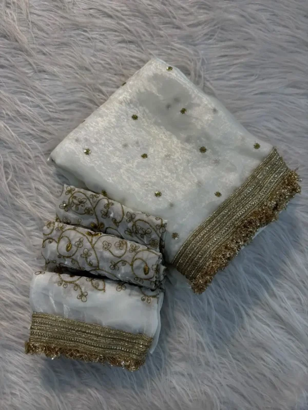 White Partywear Saree