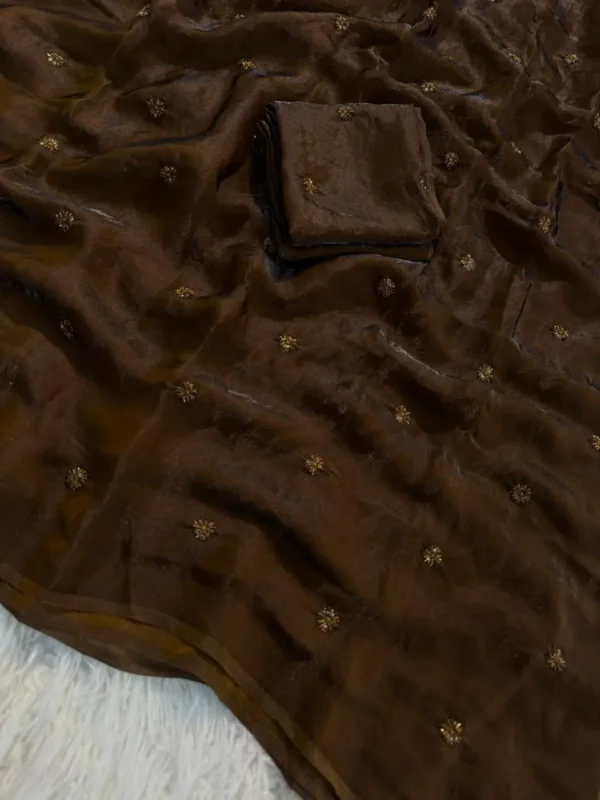 Coffee saree, partywear saree, dailywear saree
